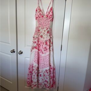 Altar'd State Pink Floral Maxi Dress